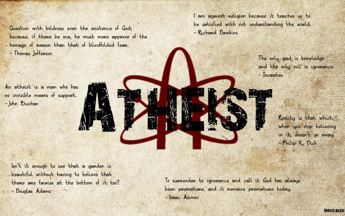 Atheist - A Poster With The Word Atheist Wallpaper