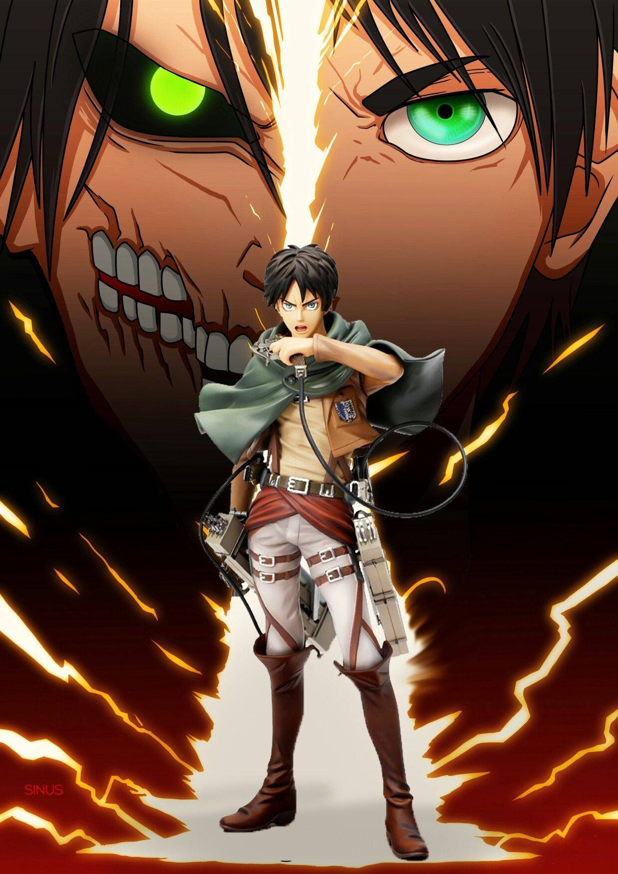 Attack On Titan Titan Eren Unleashing His Rage Wallpaper