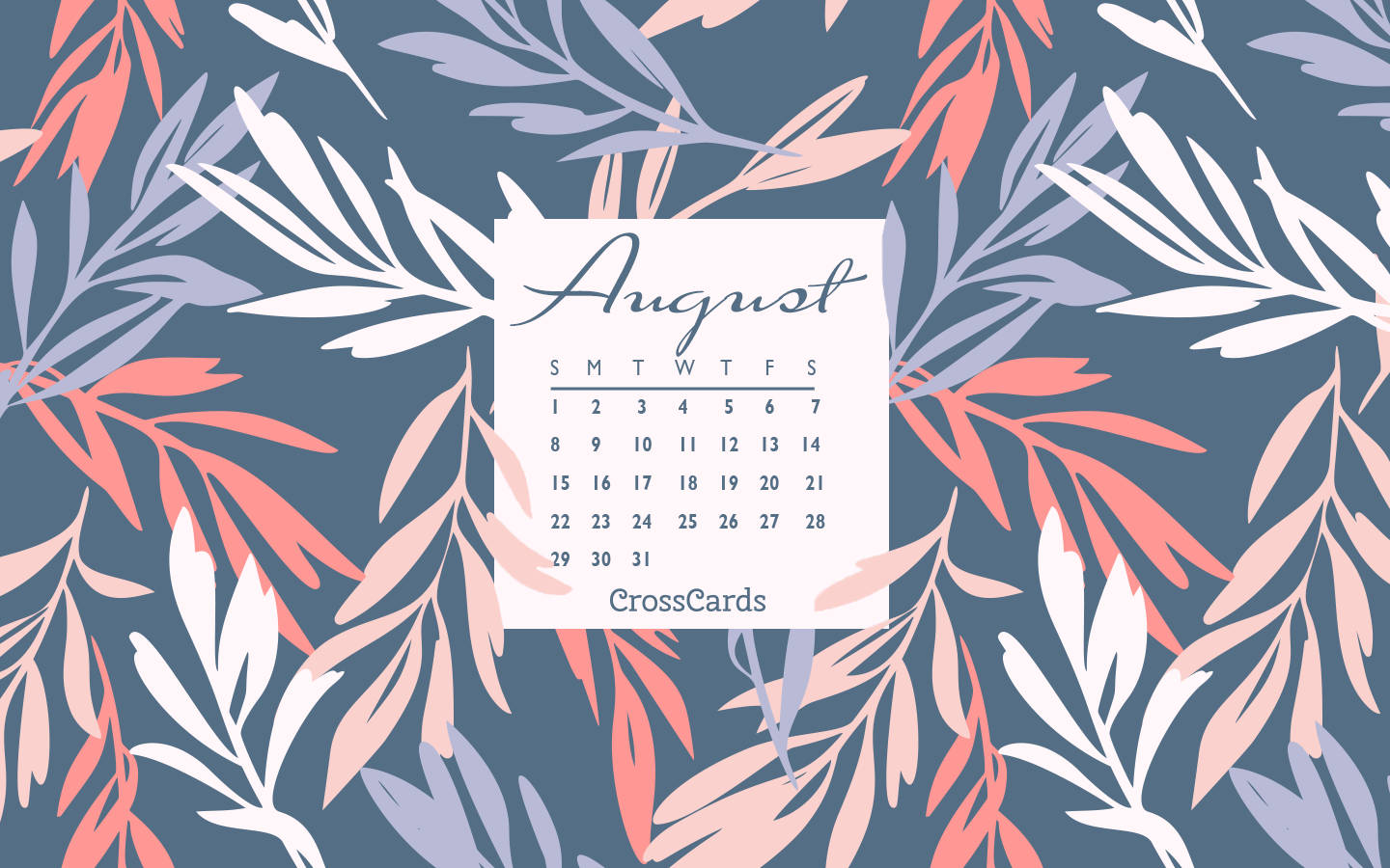 August 2021 Calendar Floral Art Wallpaper