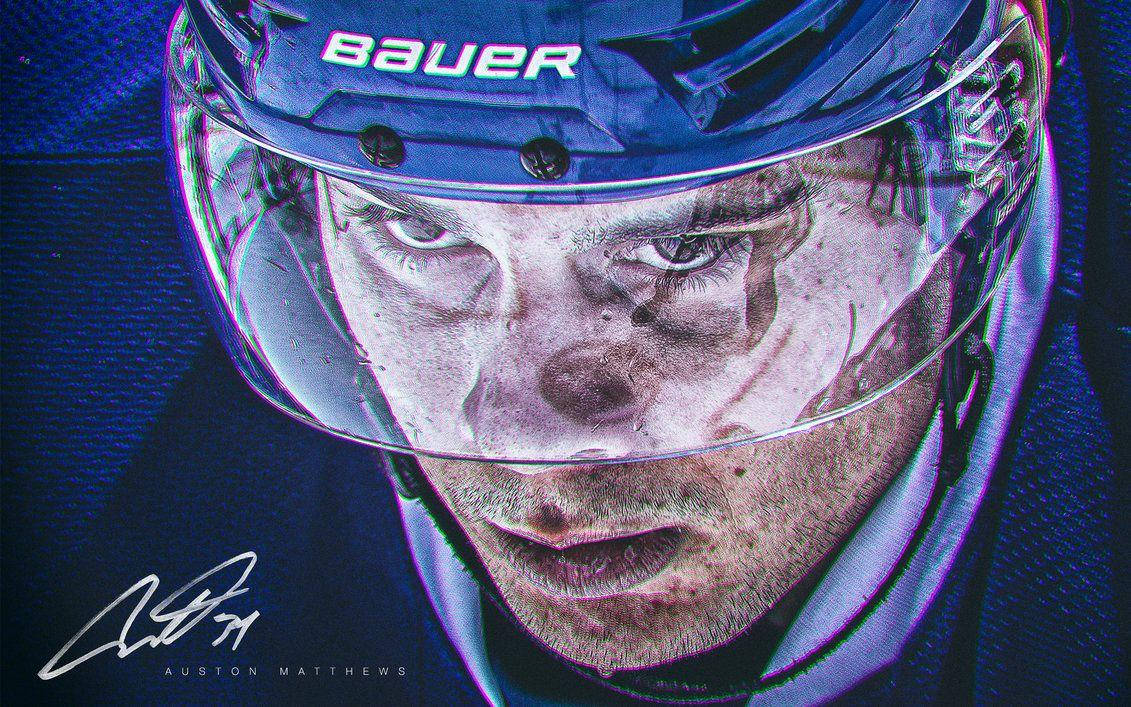 Auston Matthews In Action - Close-up Shot Wallpaper