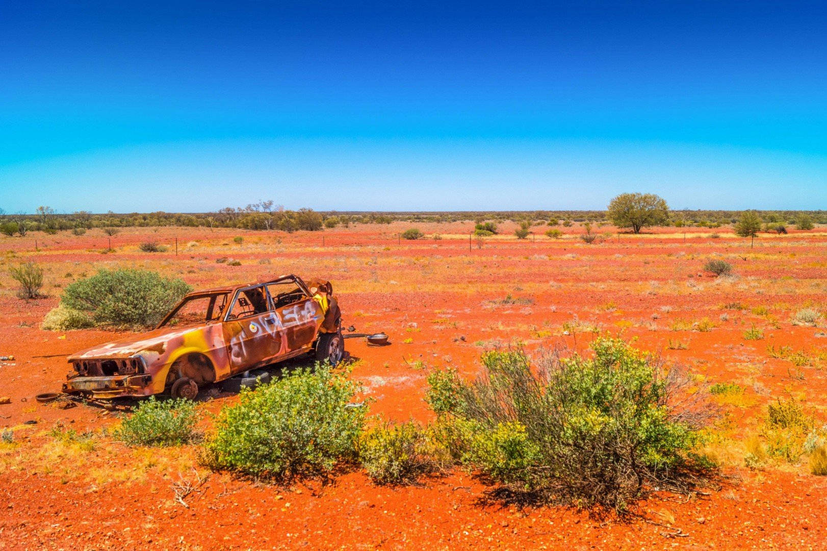 Australian Outback Broken Car Wallpaper