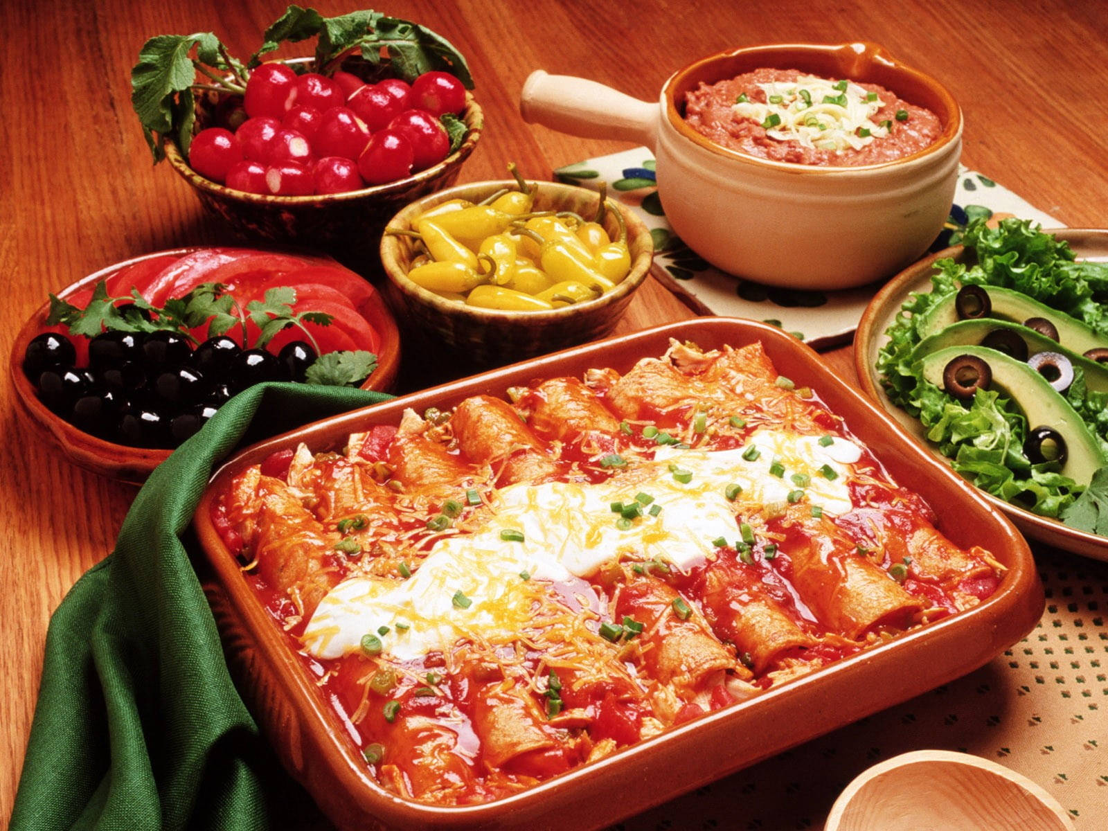 Authentic Mexican Burrito Enchiladas In Pan Wallpaper