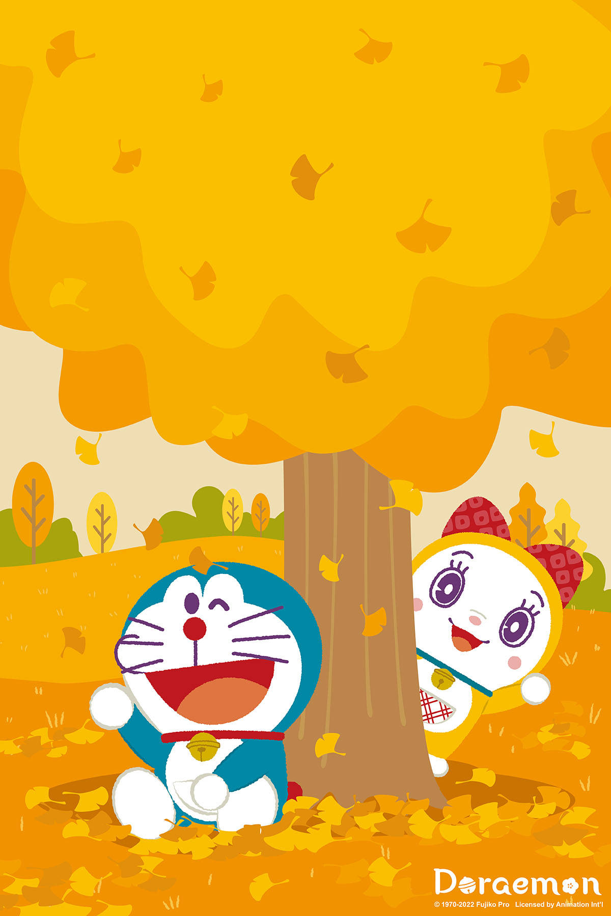 Autumn Dorami And Doraemon Iphone Wallpaper