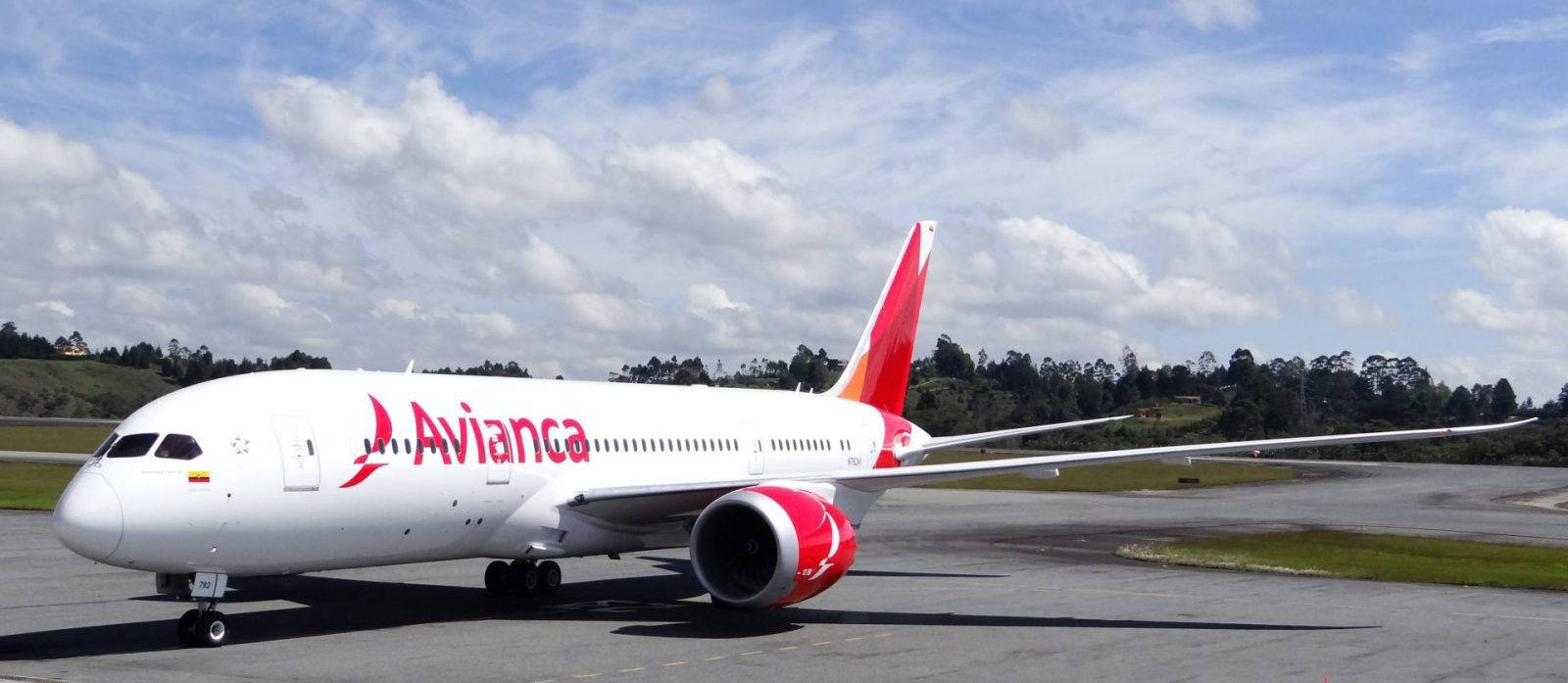 Avianca Airline Boeing B787-8 Dreamliner Beneath Cloudy Sky Wallpaper