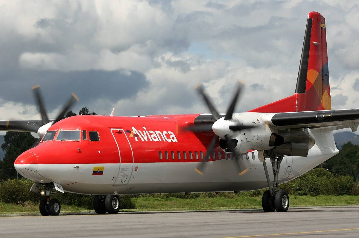 Avianca Fokker 50 Turboprop Passenger Airliner Wallpaper