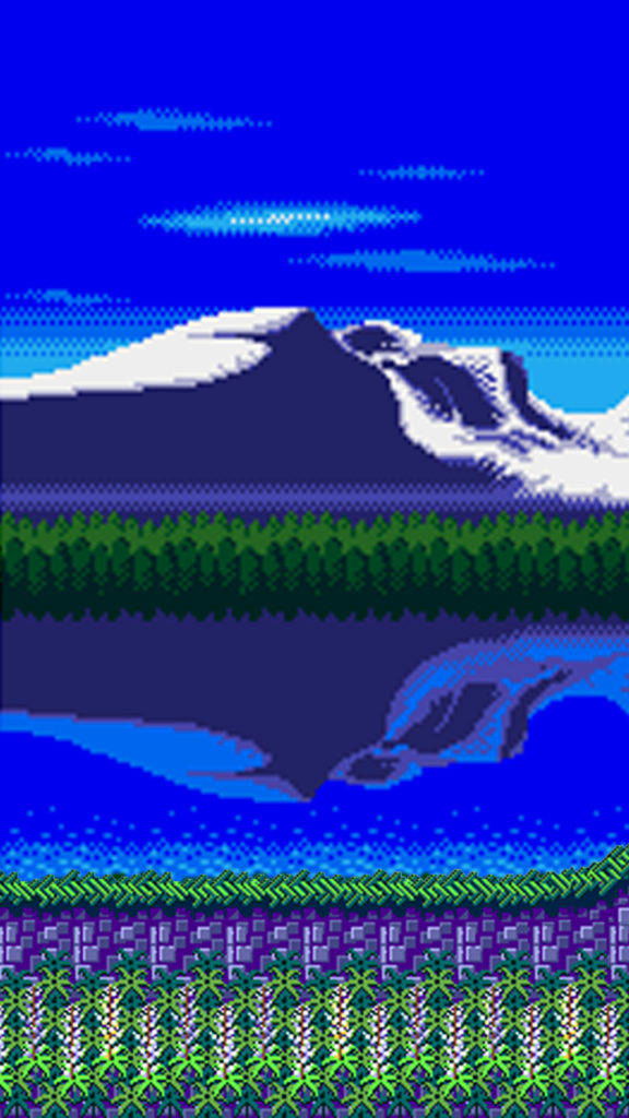 Azure Scenery Pixel Art Portrait Wallpaper