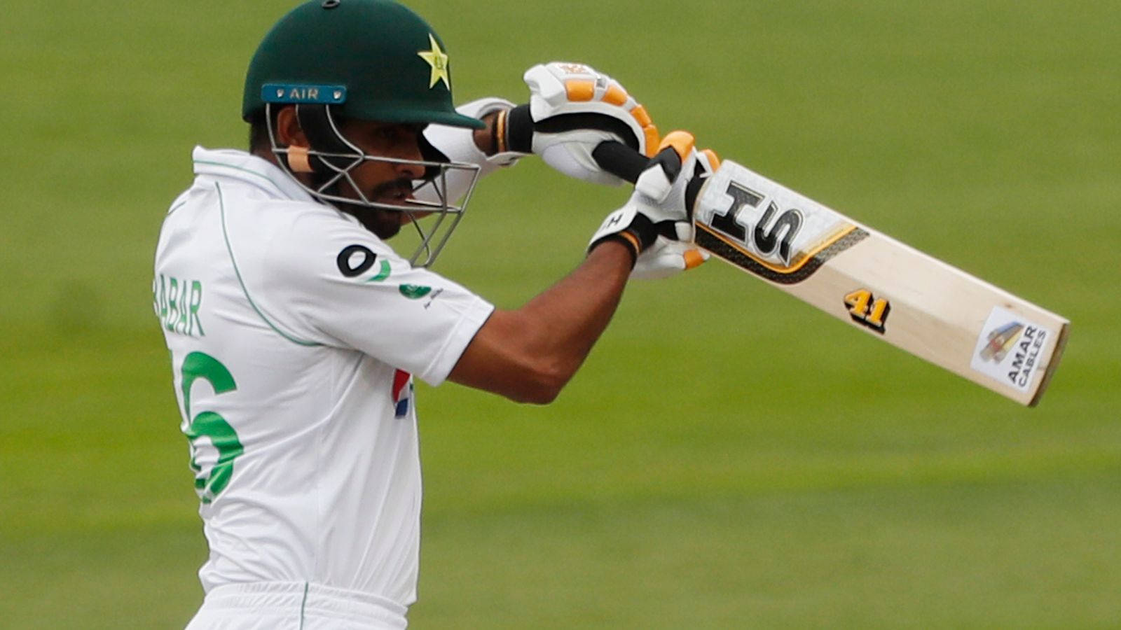 Babar Azam Elegantly Poised With His Cricket Bat Wallpaper