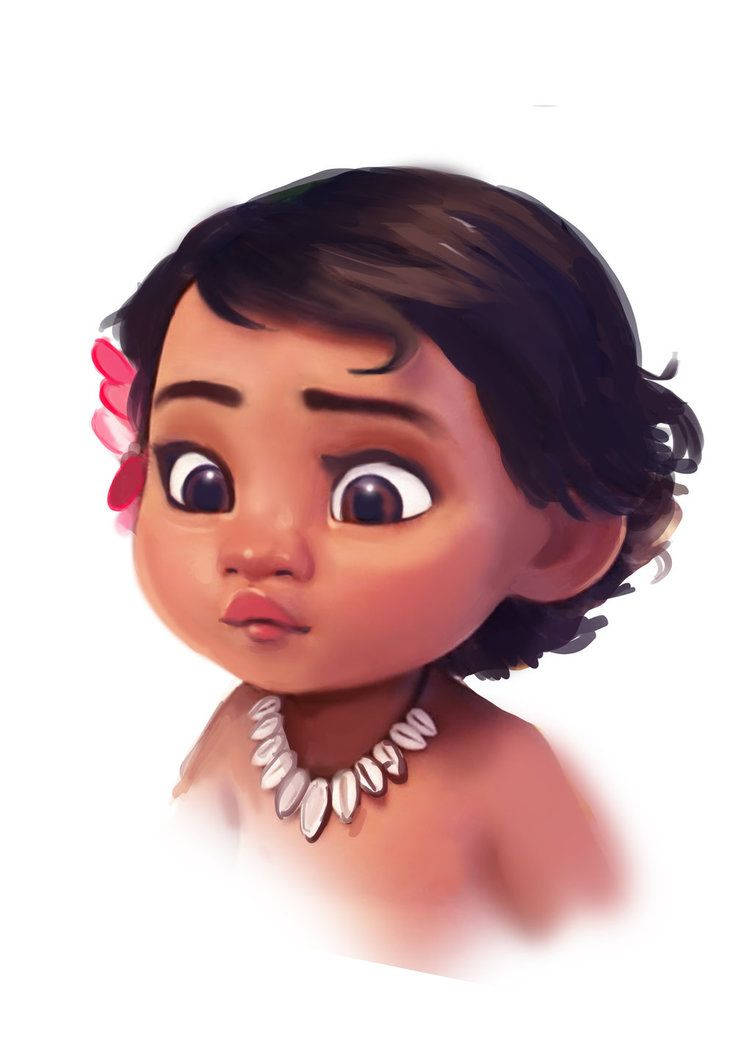 Baby Moana Digital Portrait Wallpaper