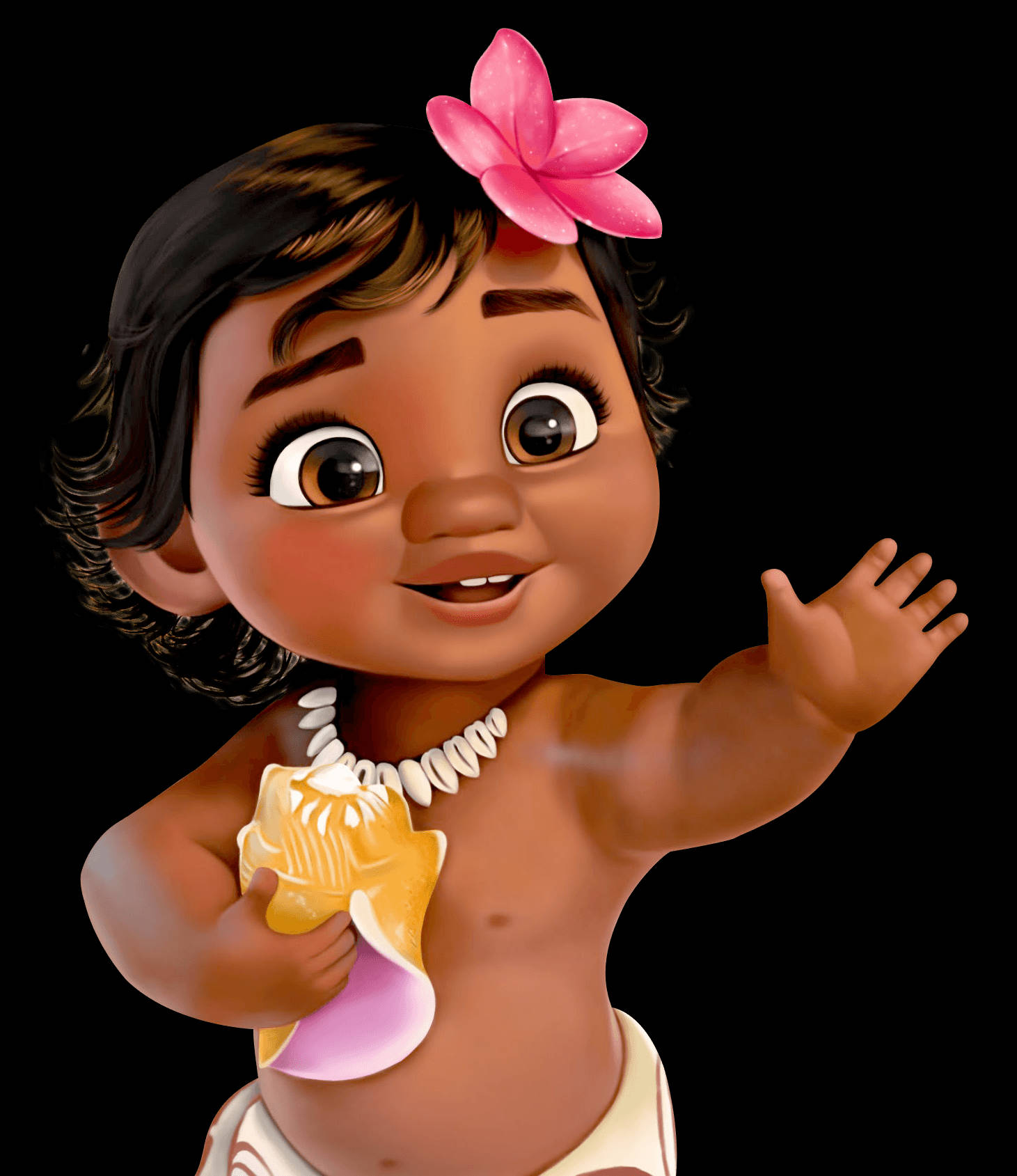 Baby Moana Joyfully Playing On The Shoreline. Wallpaper