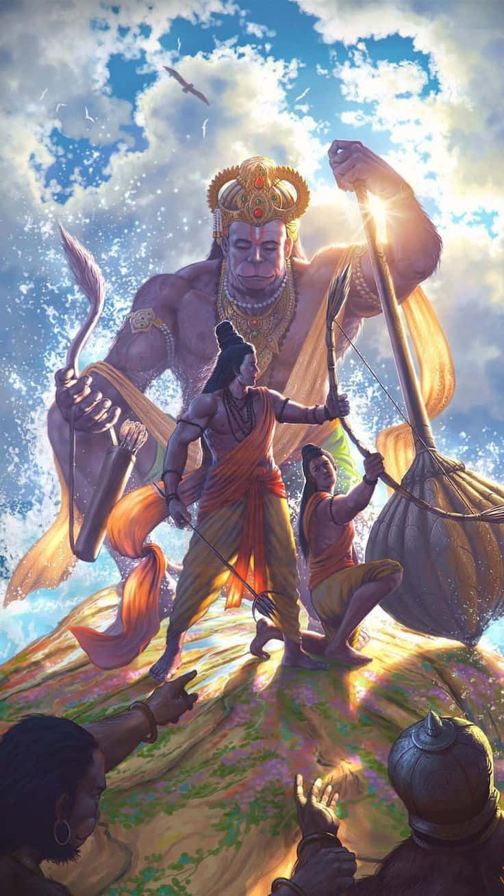 Bajrangbali_ Hanuman_ Receiving_ Ram's_ Ring Wallpaper