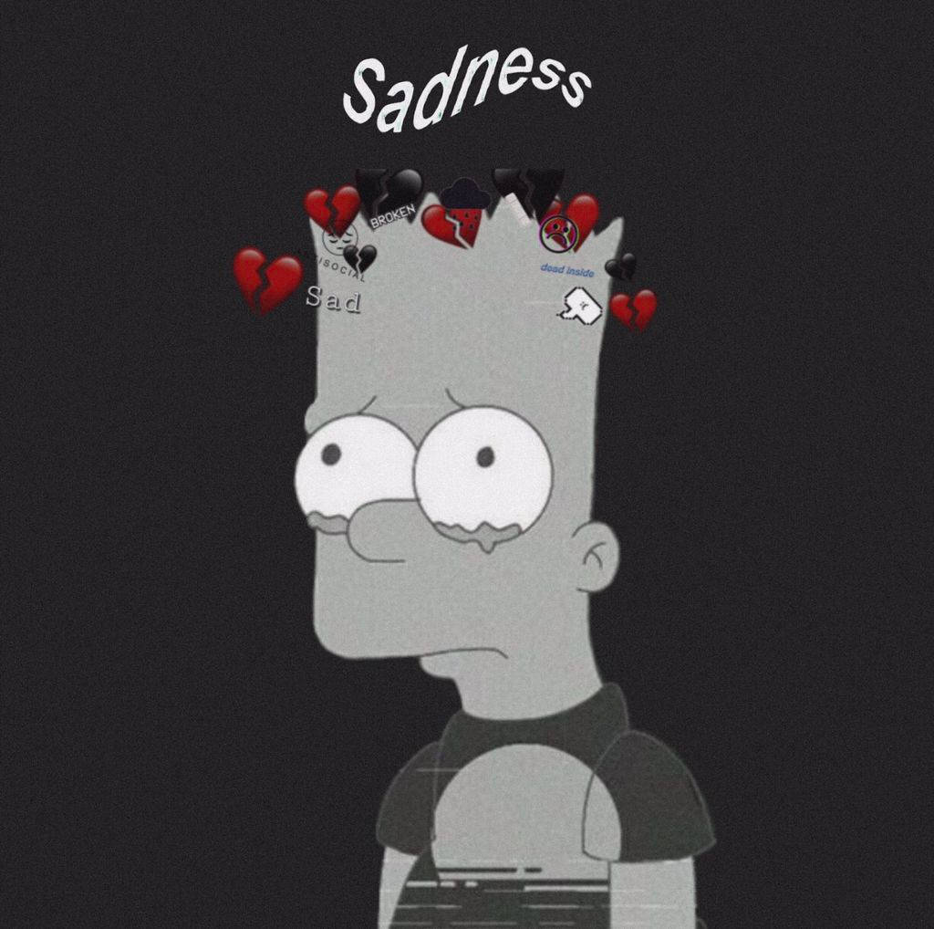 Bart Sad Grayscale Wallpaper