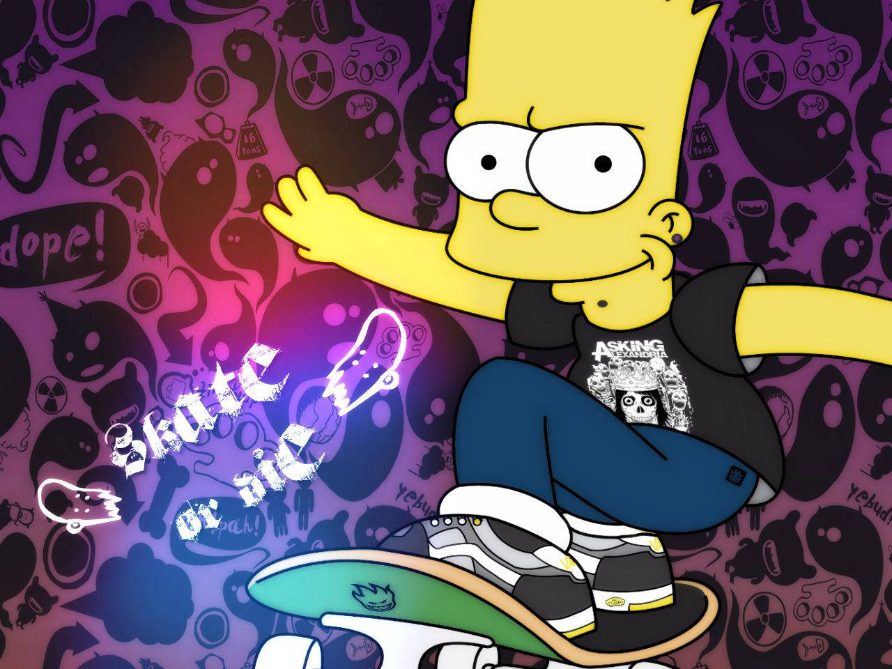 Bart Simpson Enjoying The Thrill Of Skateboarding Wallpaper