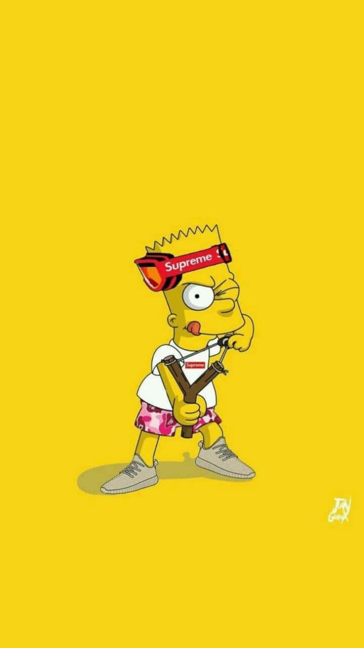 Bart Simpson Enjoys His Chill Session With A Bit Of Weed Wallpaper