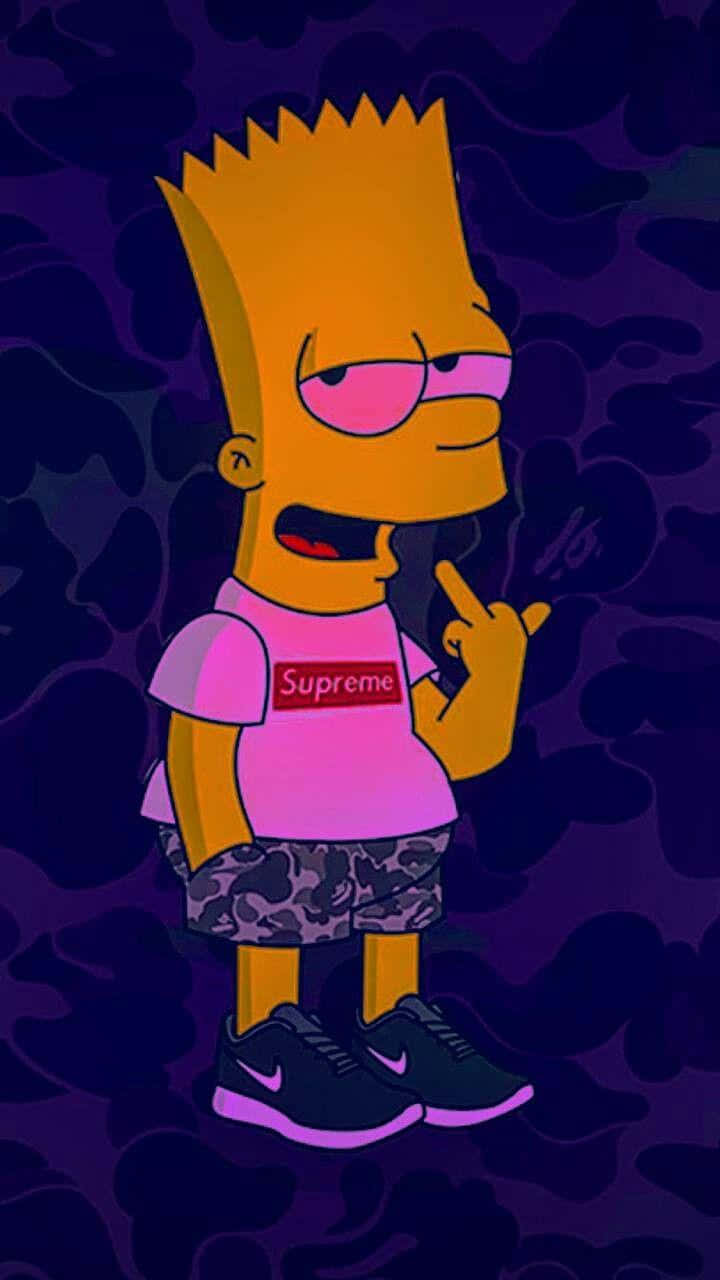 Bart Simpson Smoking His Favorite Green Herb Wallpaper