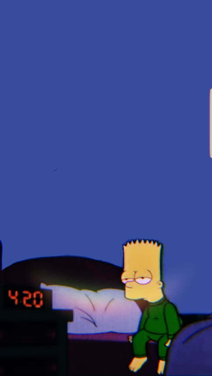 Bart Simpson Weed In Bed Wallpaper