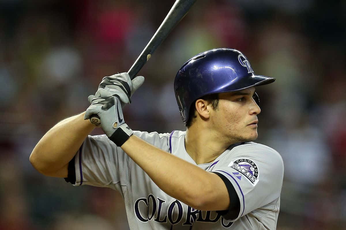 Baseball Player At Bat Arenado Wallpaper