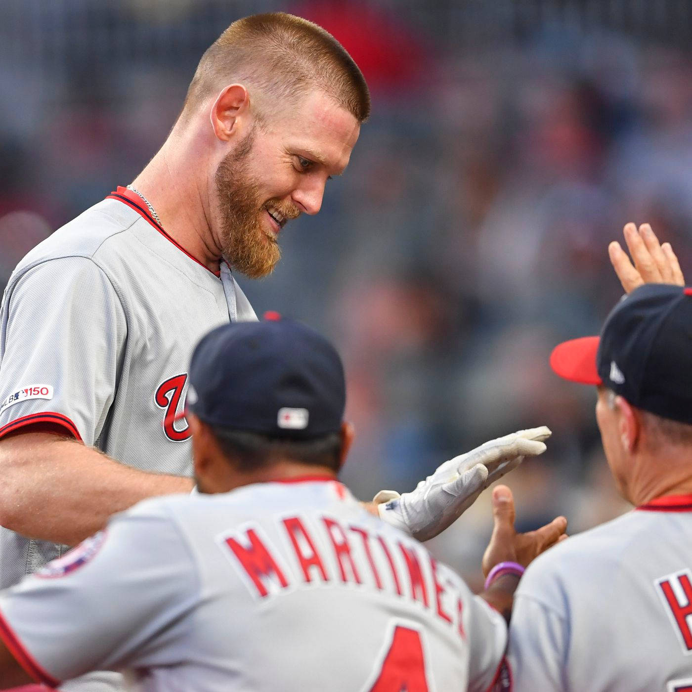 Baseballer Stephen Strasburg Wearing A Gray Jersey Wallpaper