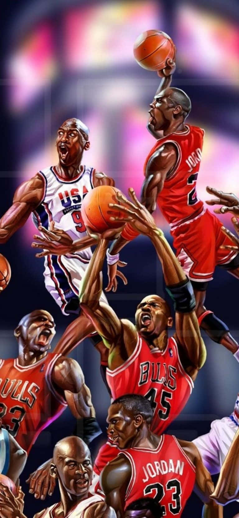 Basketball Michael Jordan In Action Wallpaper