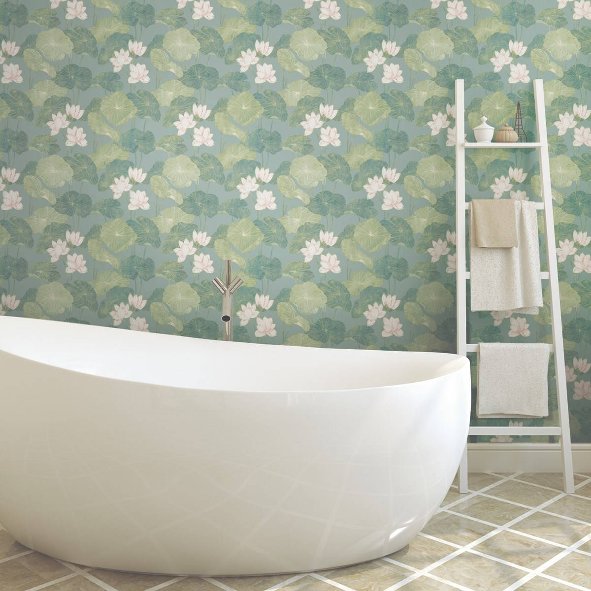 Bathtub Lily Pad Peel & Stick Wallpaper Wallpaper