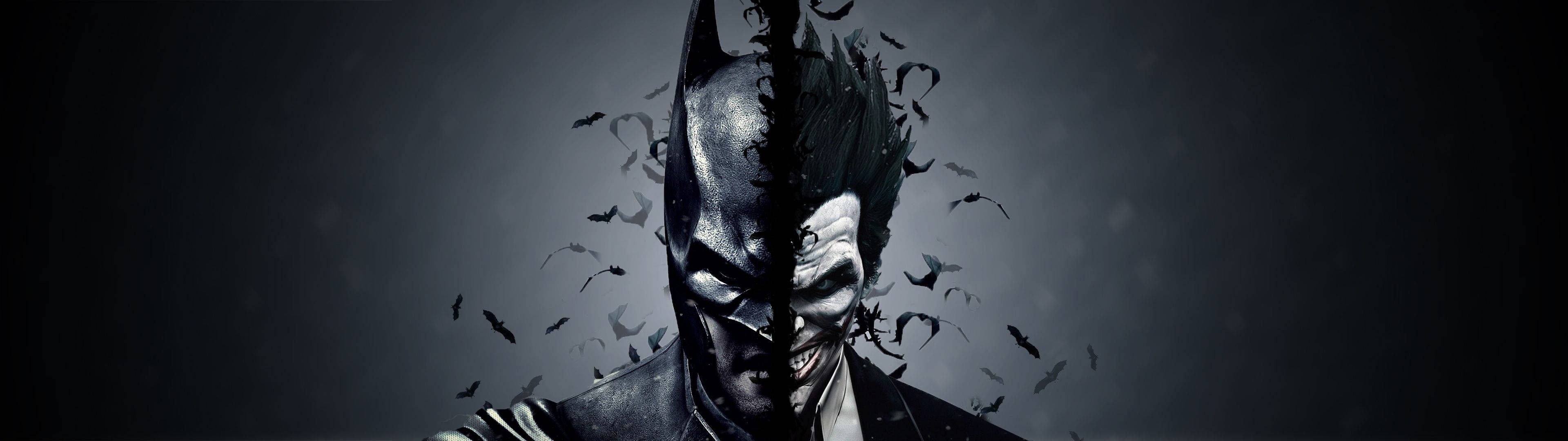 Batman And Joker Gaming Dual Screen Wallpaper