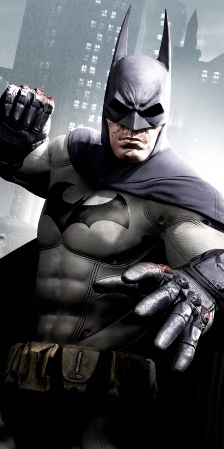 Batman Arkham Iphone With A Bloodied Fist Wallpaper