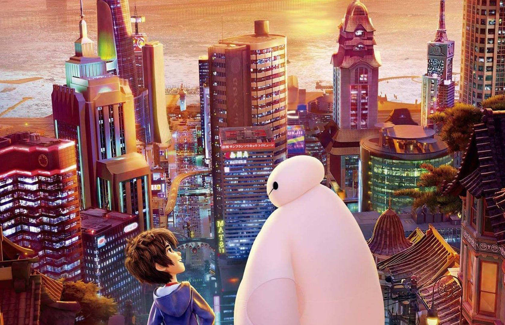 Baymax Hiro Overlooking San Fransokyo Wallpaper