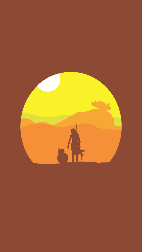 Bb-8 And Rey Skywalker Star Wars Iphone Wallpaper