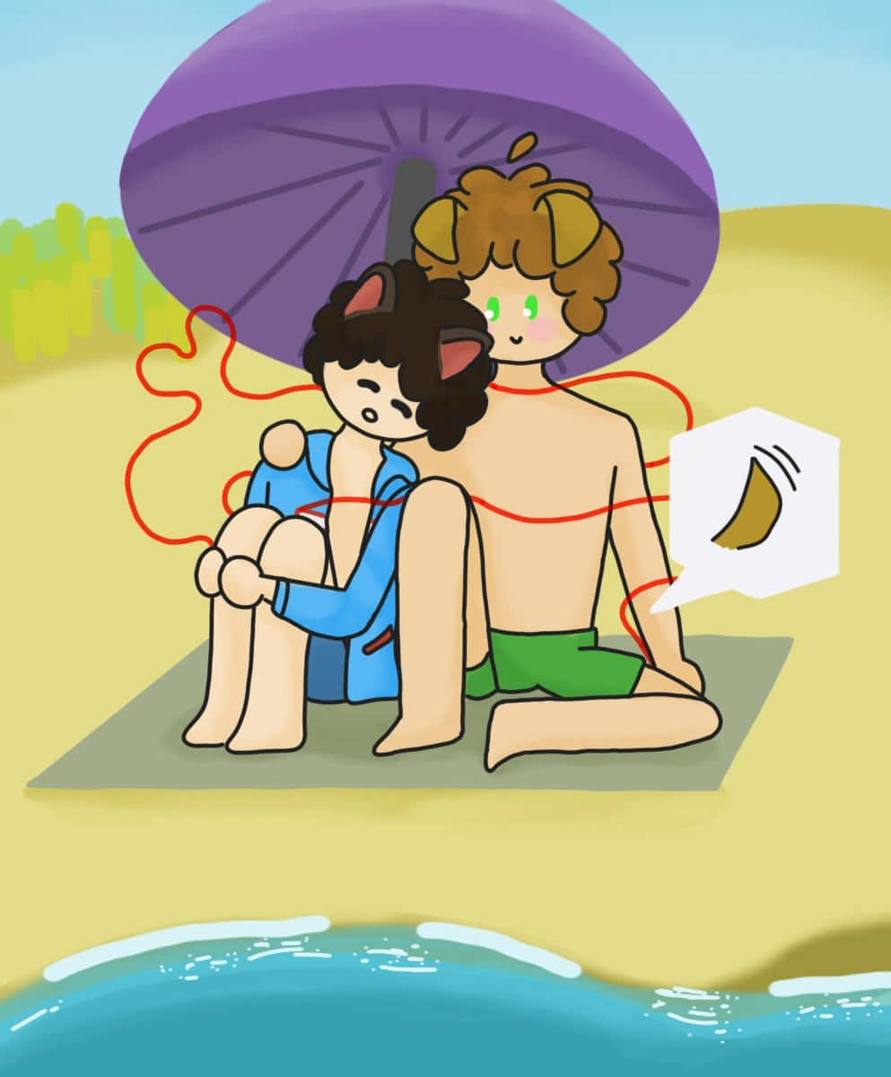 Beachside_ Companions_ Illustration Wallpaper