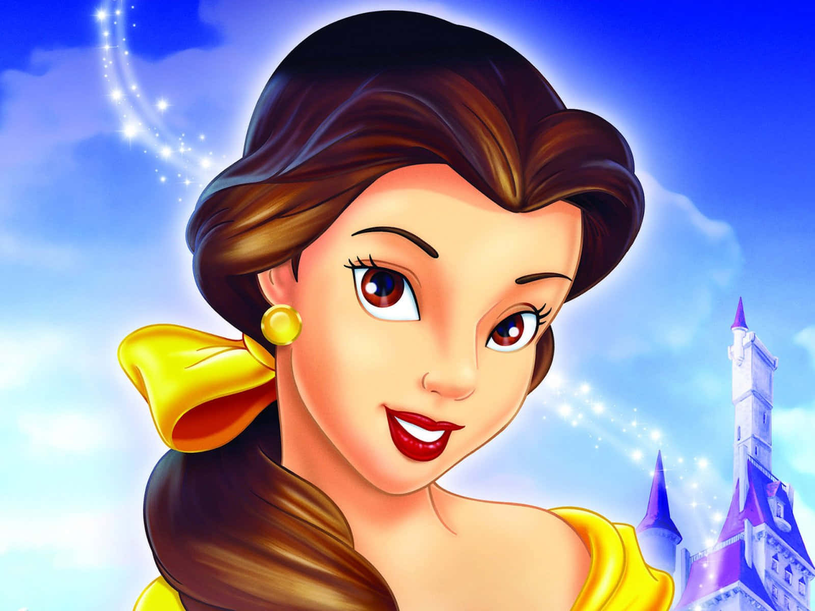 Beautiful Smiling Cartoon Girl. Wallpaper