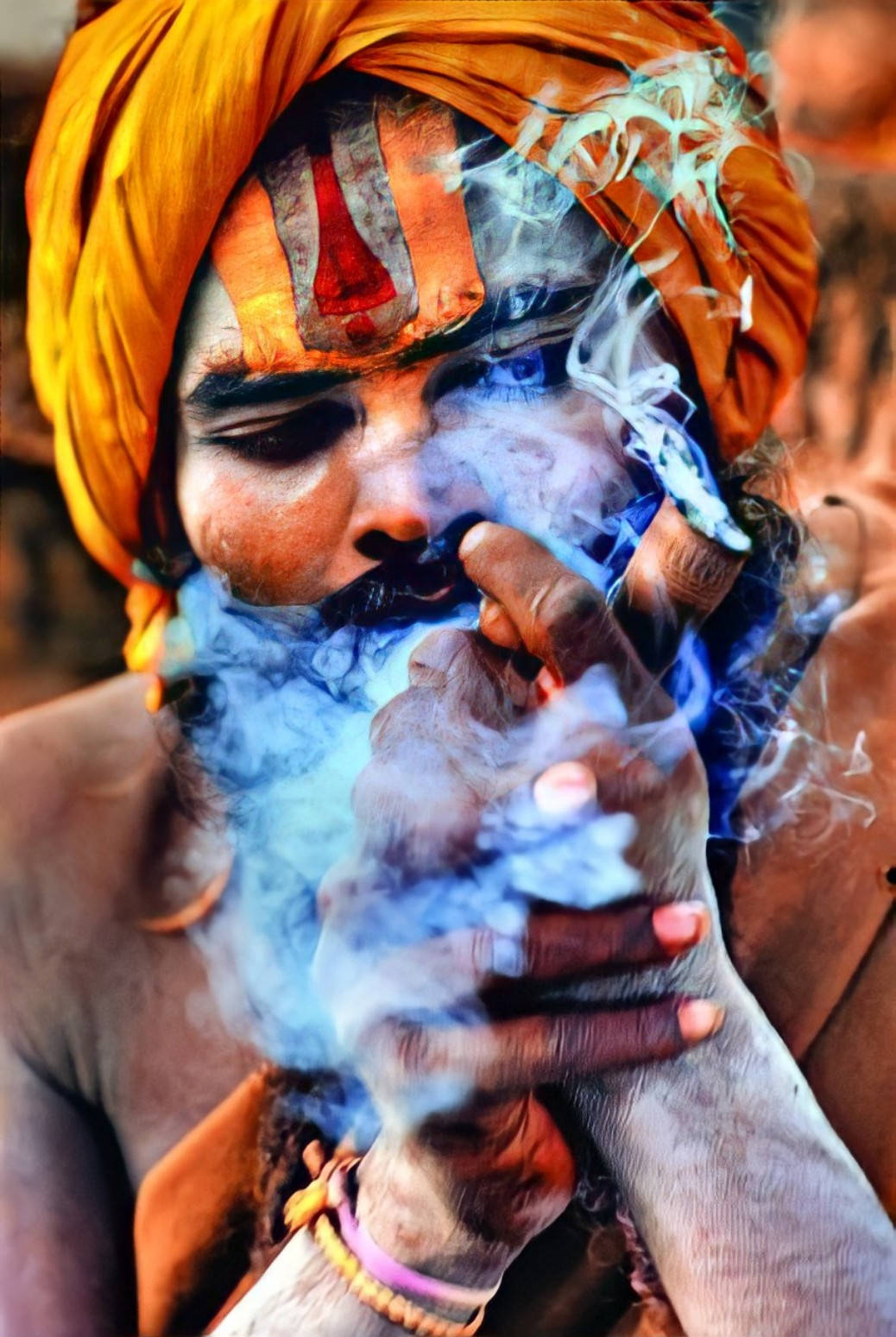 Beautifully Painted Aghori Man Wallpaper