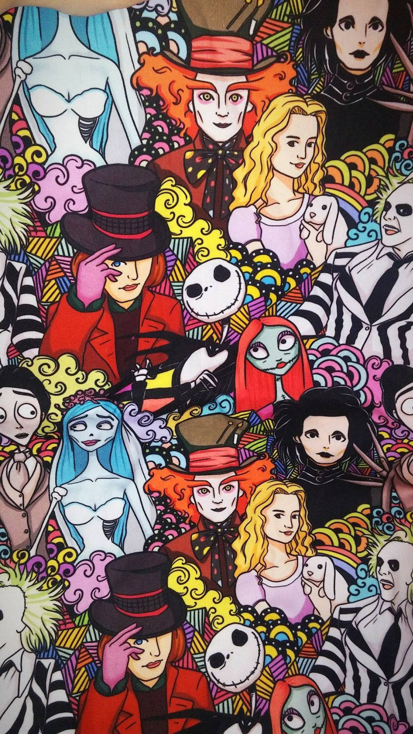 Beetlejuice Characters Drawing Wallpaper