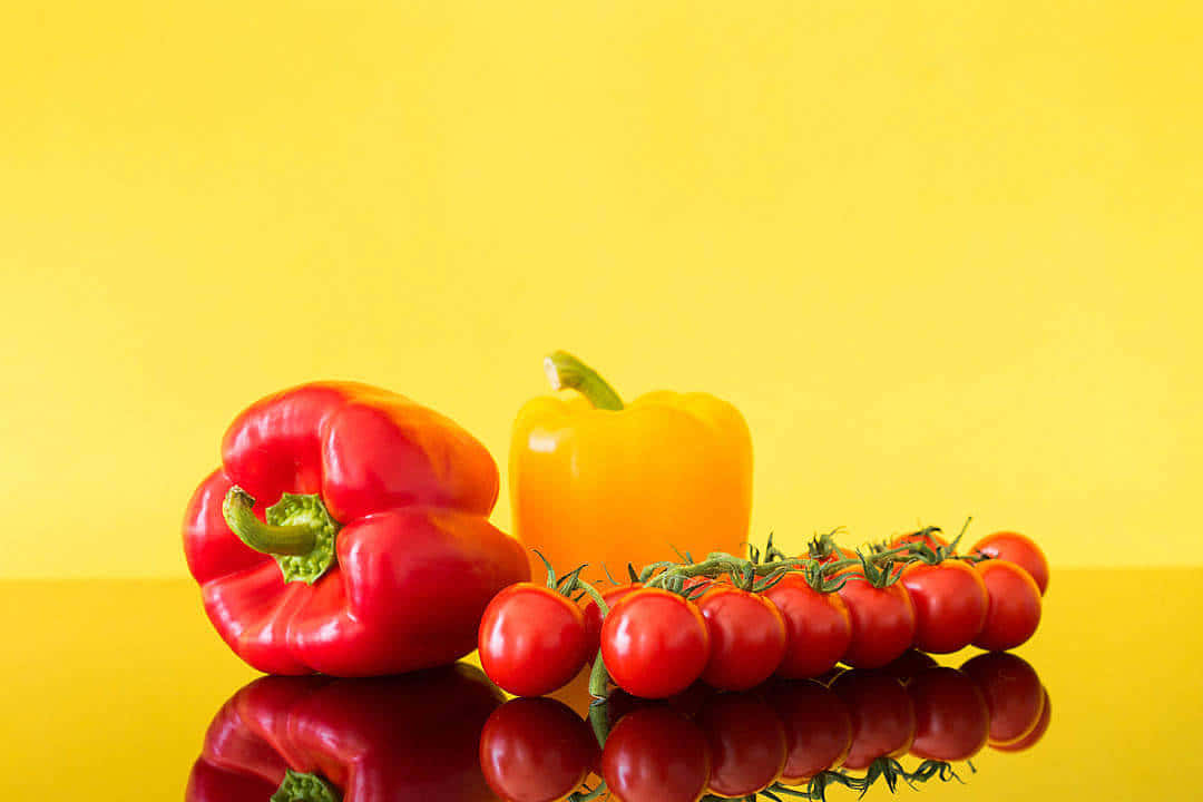 Bell Peppers Tomatoes Still Life Wallpaper