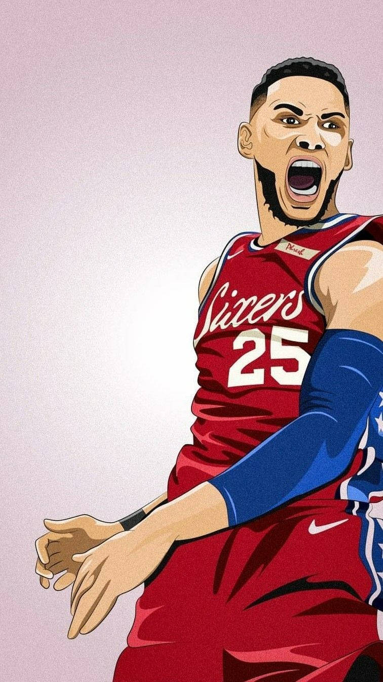 Ben Simmons Sixers Player 25 Wallpaper