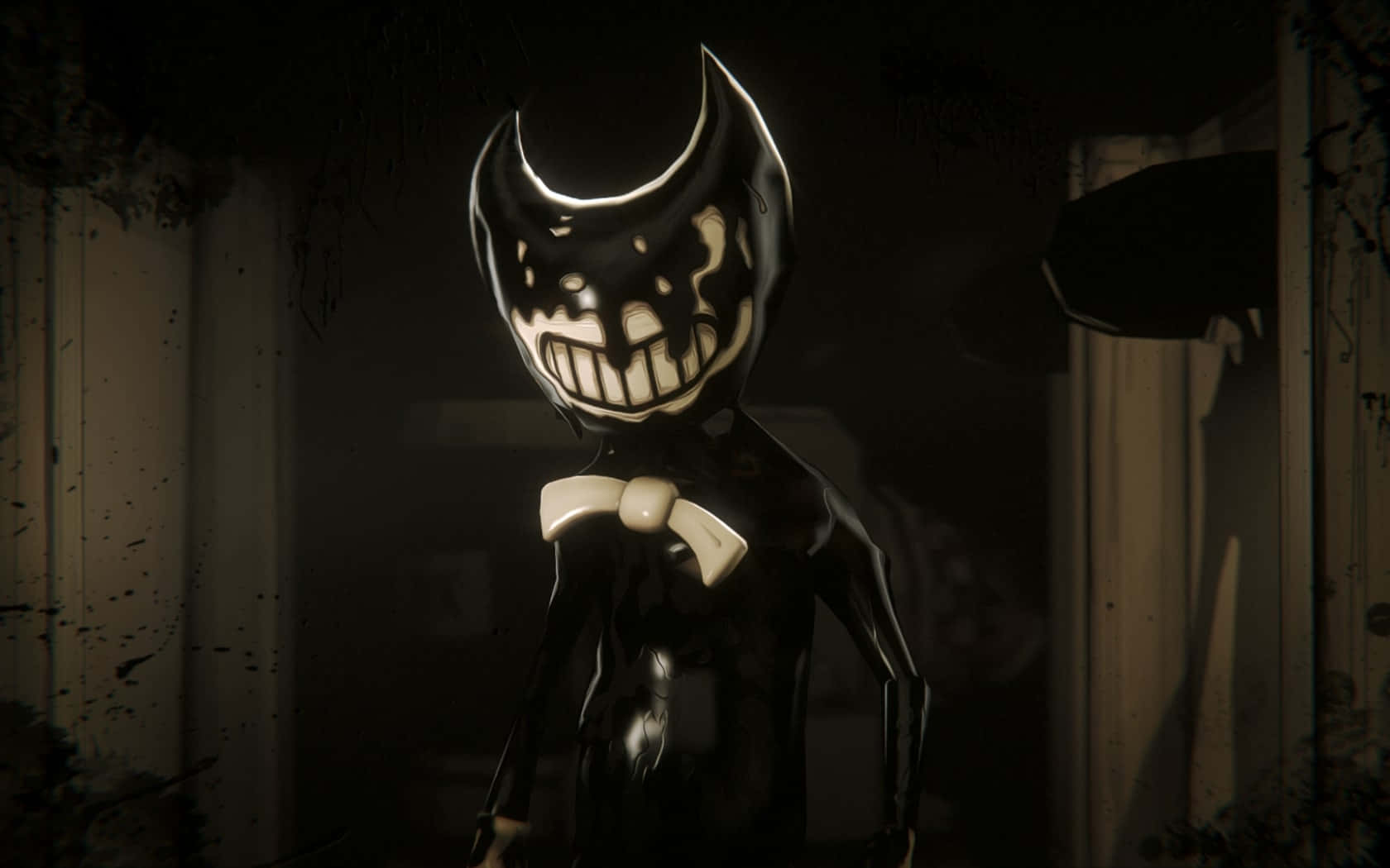 Bendy Strikes A Pose In A Vintage Monochrome Setting Wallpaper