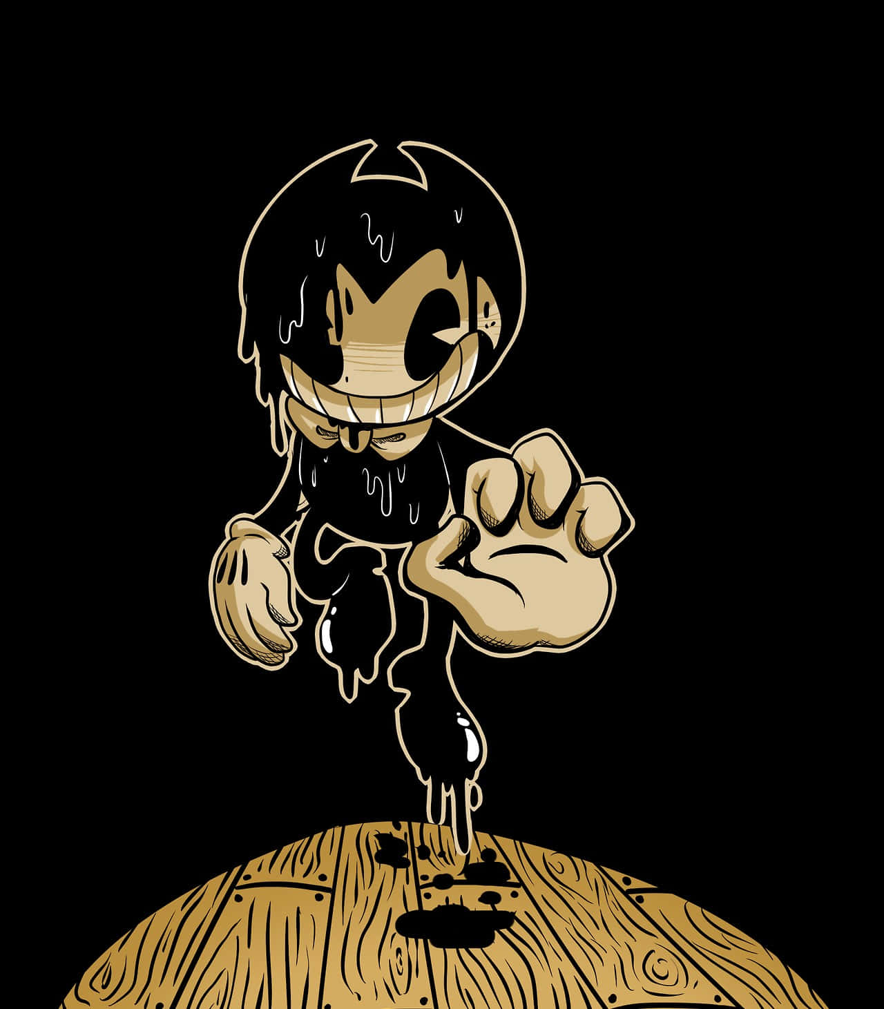 Bendy The Ink Demon In A Vintage Cartoon World Wallpaper