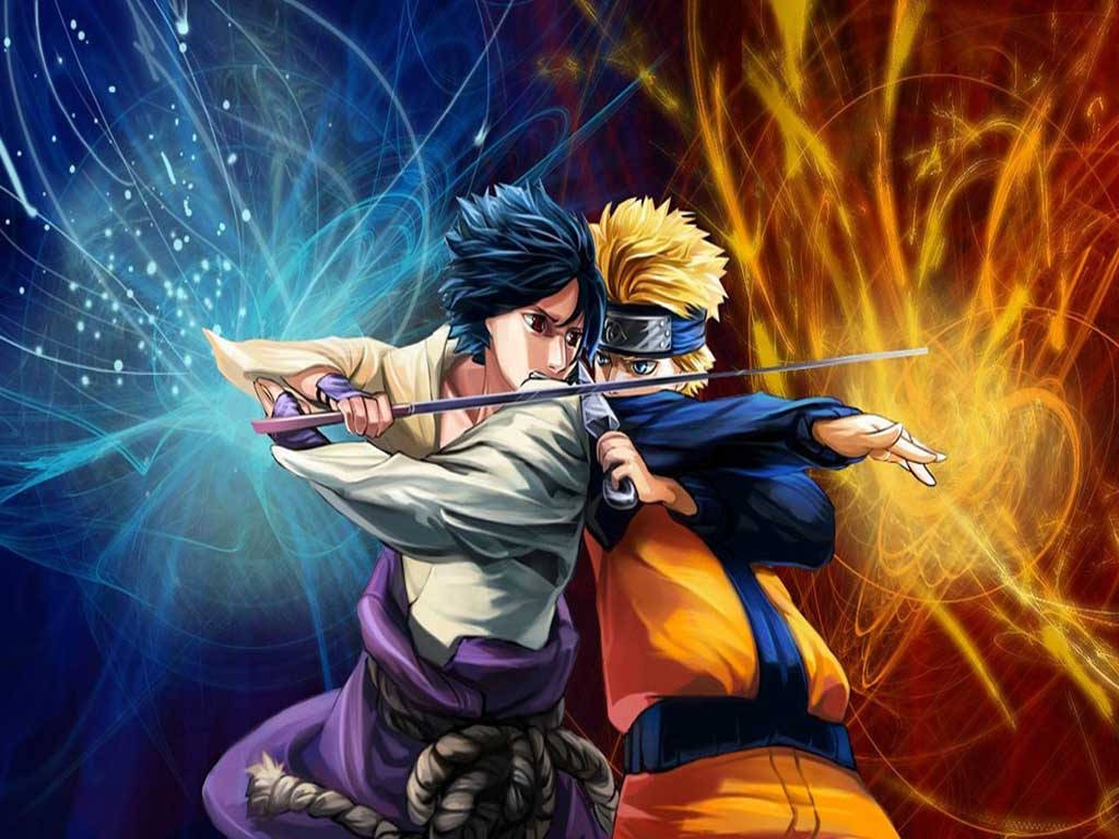 Best Friends Naruto And Sasuke United In Battle Wallpaper