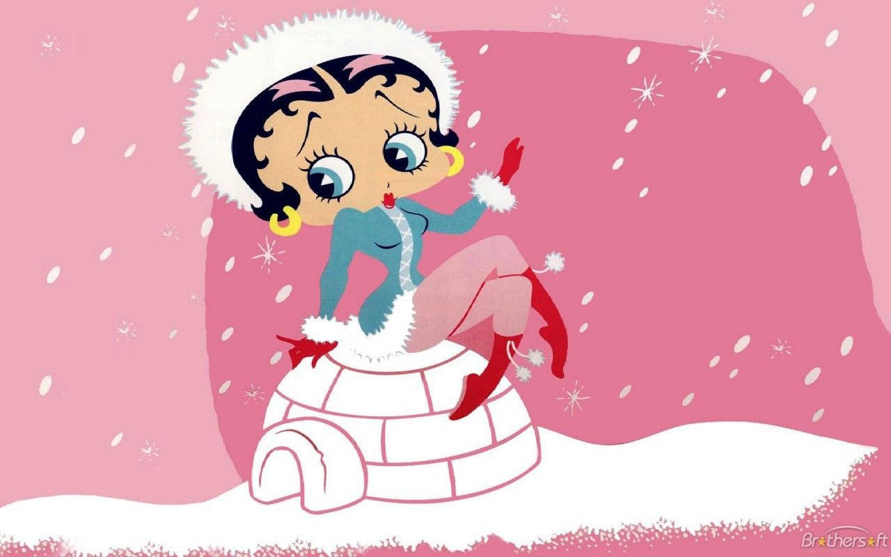 Betty Boop Pink Christmas Wallpaper