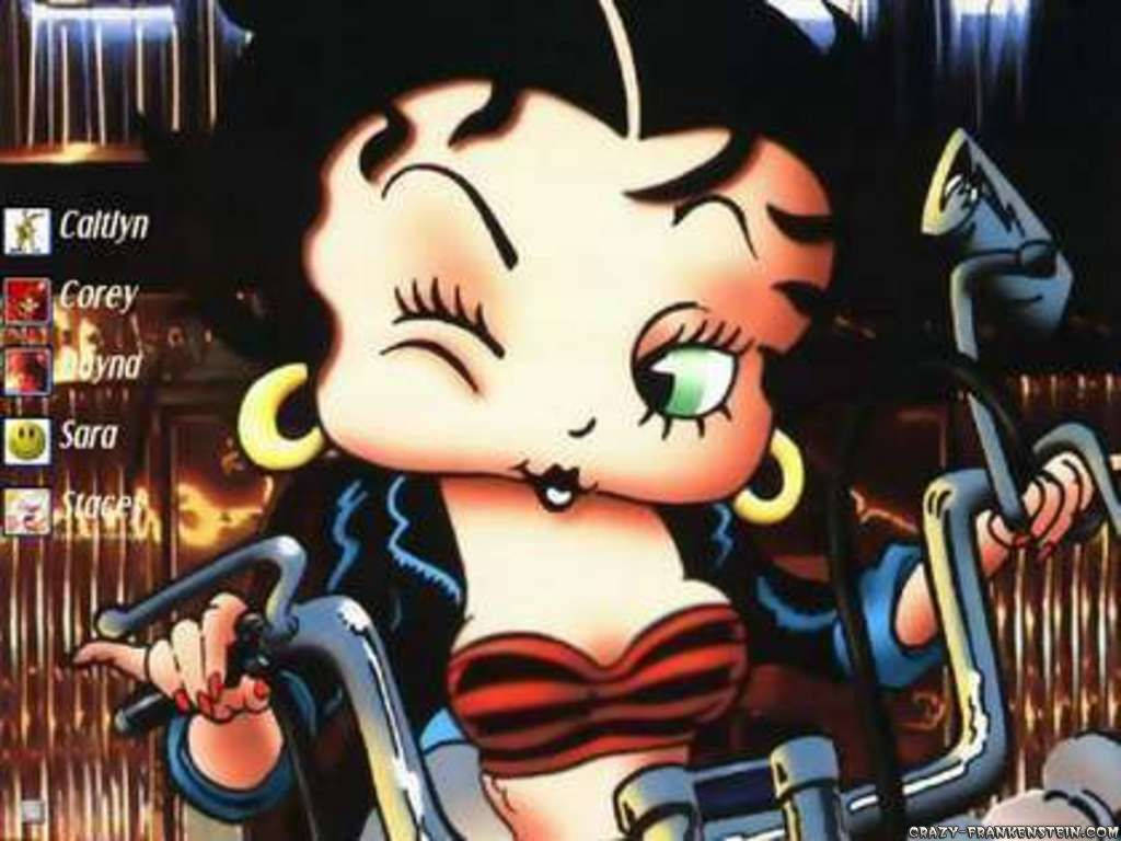 Betty Boop Vintage Motorcyclist Wallpaper