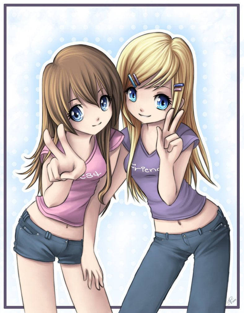 Bff Cartoon Pose Wallpaper