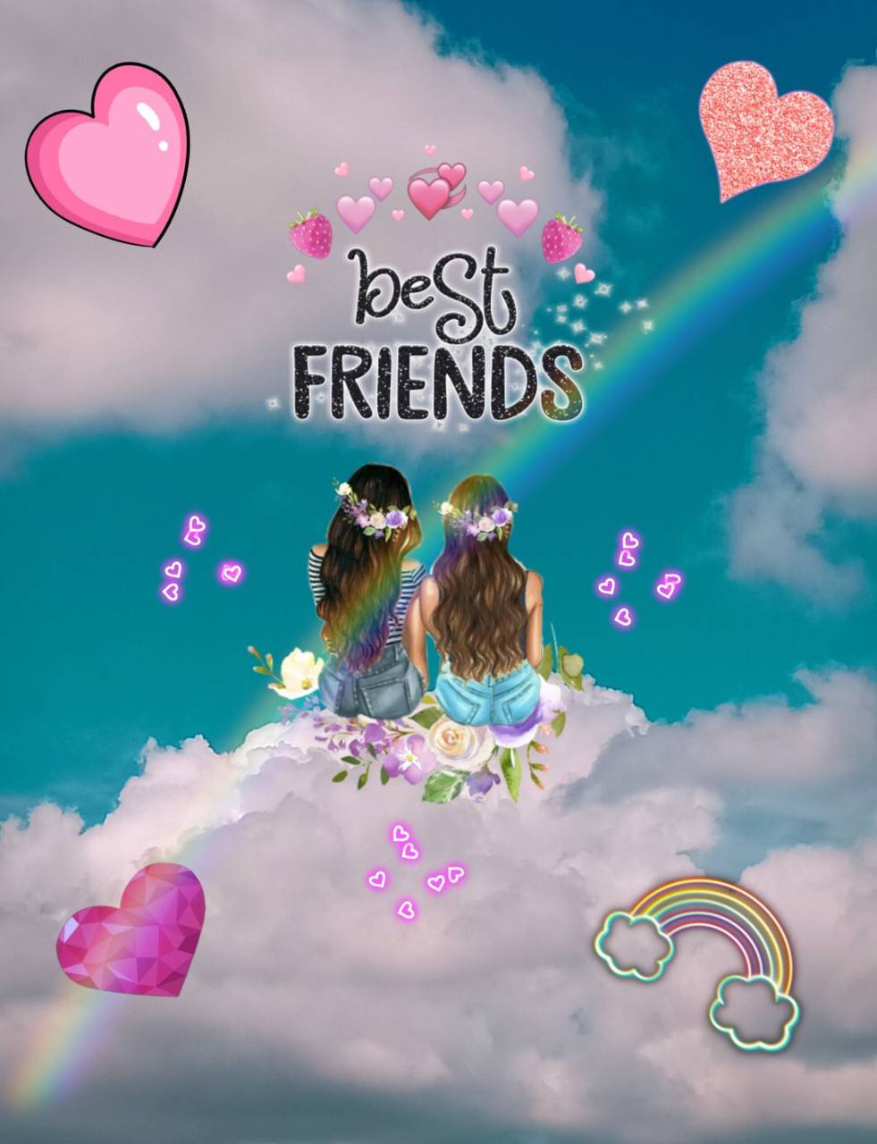 Bffs On Clouds Wallpaper