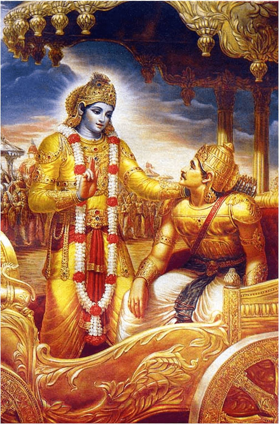 Bhagavad Gita Golden Chariot Wallpaper