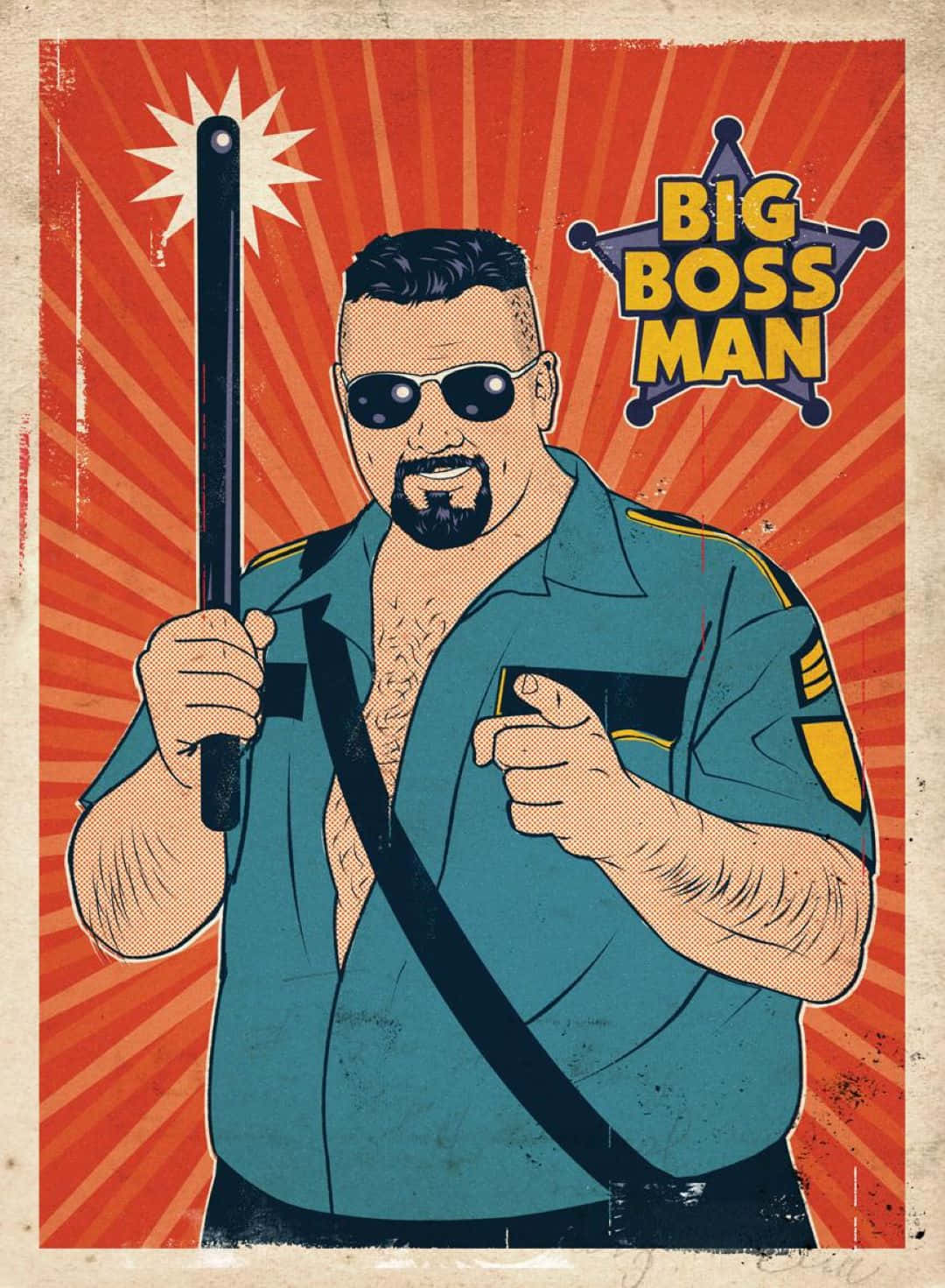 Big Boss Man Retro Poster Wallpaper