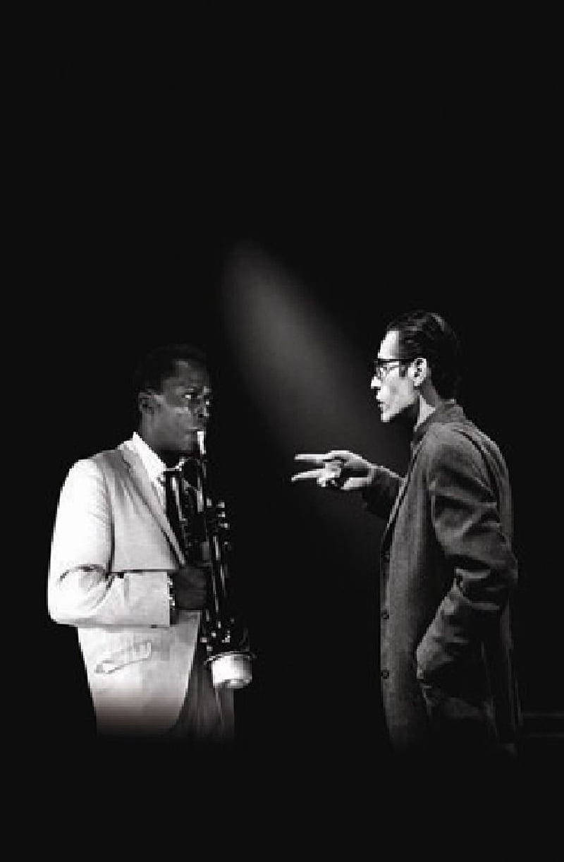 Bill Evans And Miles Davis Performing Together Wallpaper