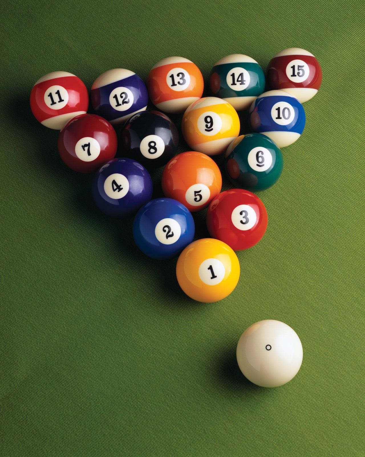 Billiards Balls In Triangle Formation Wallpaper