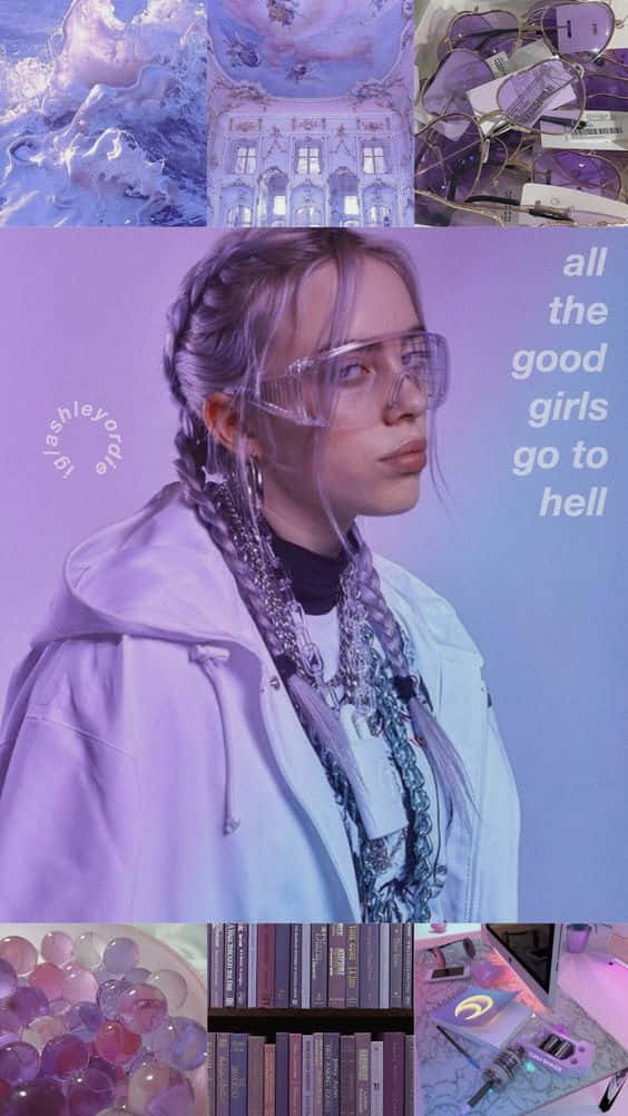 Billie Eilish Purple Song Lyrics Wallpaper