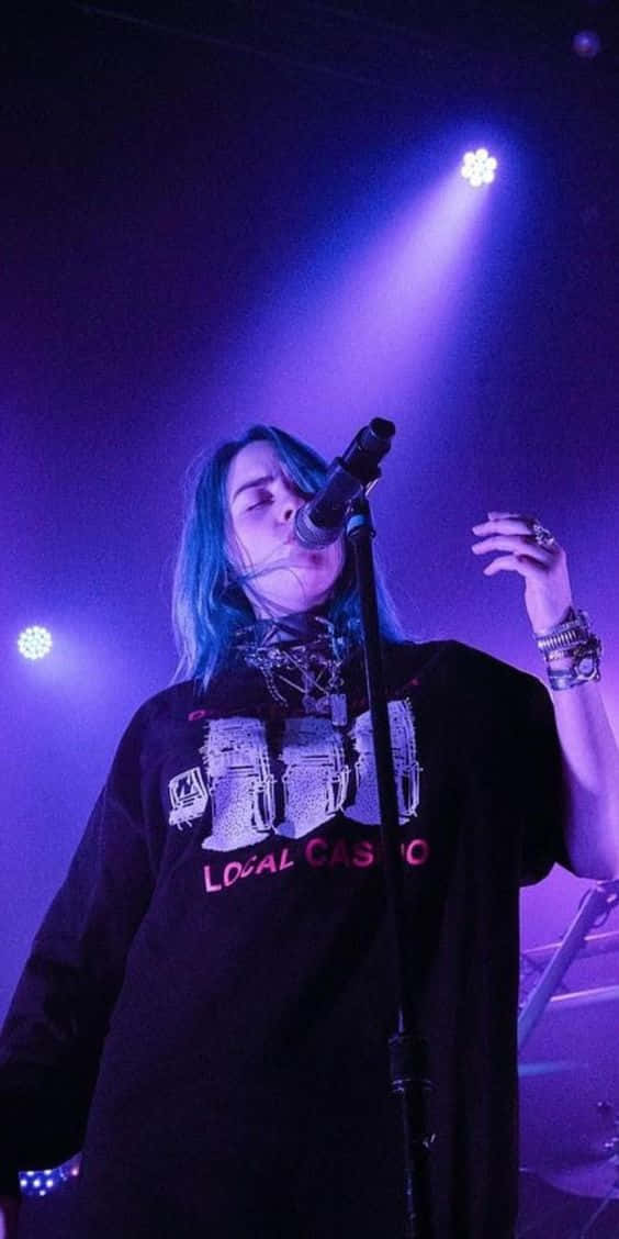 Billie Eilish Purple Stage Lights Wallpaper