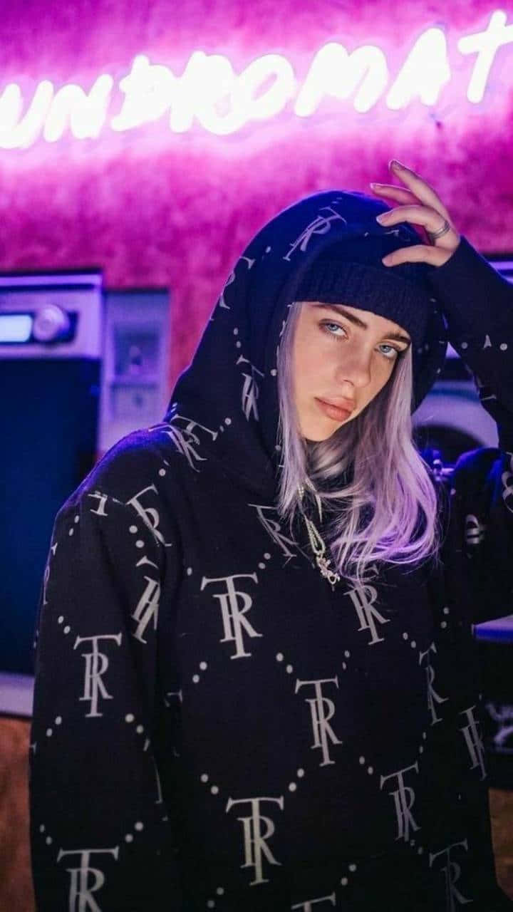 Billie Eilish Purple Swag Outfit Wallpaper