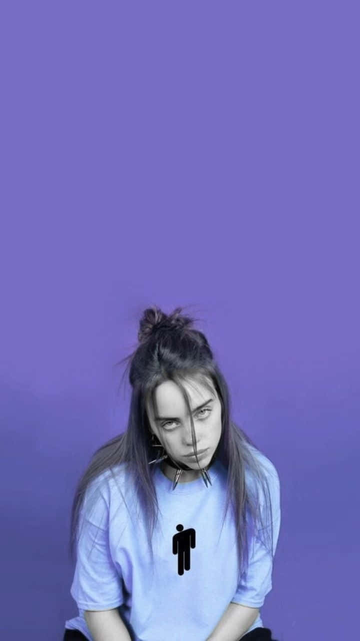 Billie Eilish Rocks Her Signature Purple Hair At Her 2020 Tour Wallpaper