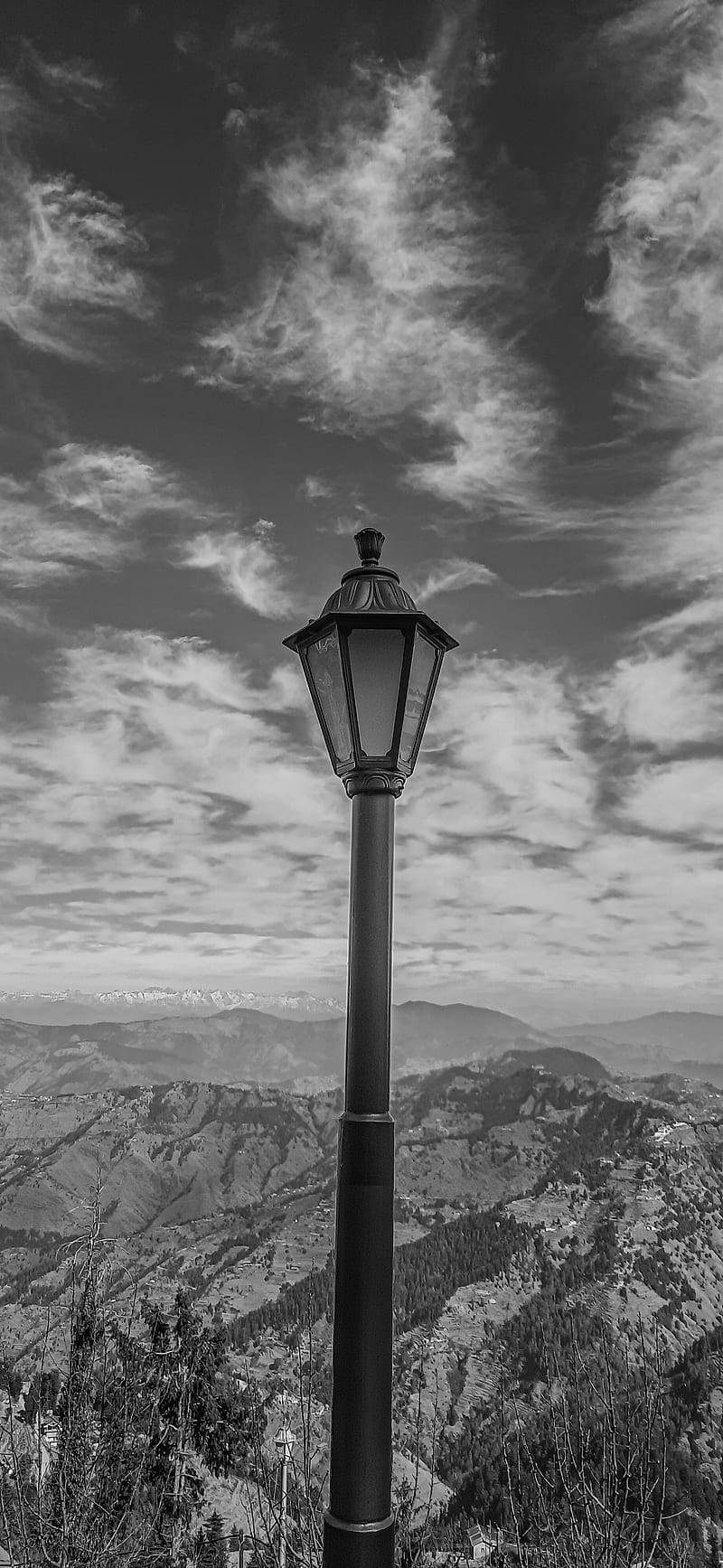 Black Aesthetic Iphone Lamp Post Wallpaper