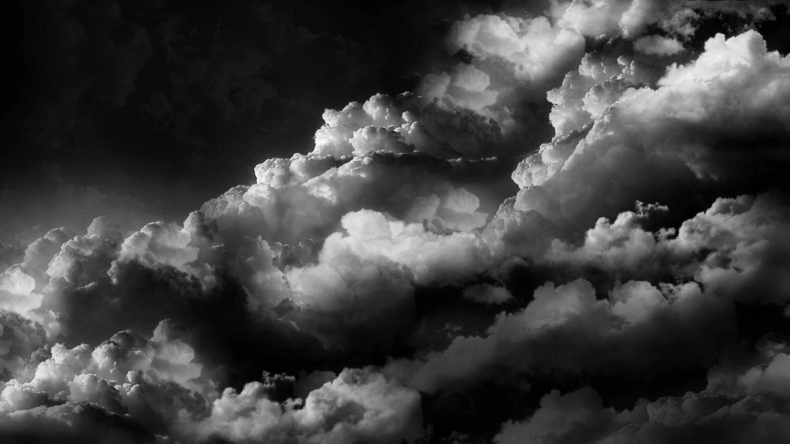 Black And White Aesthetic Cloud Desktop Wallpaper